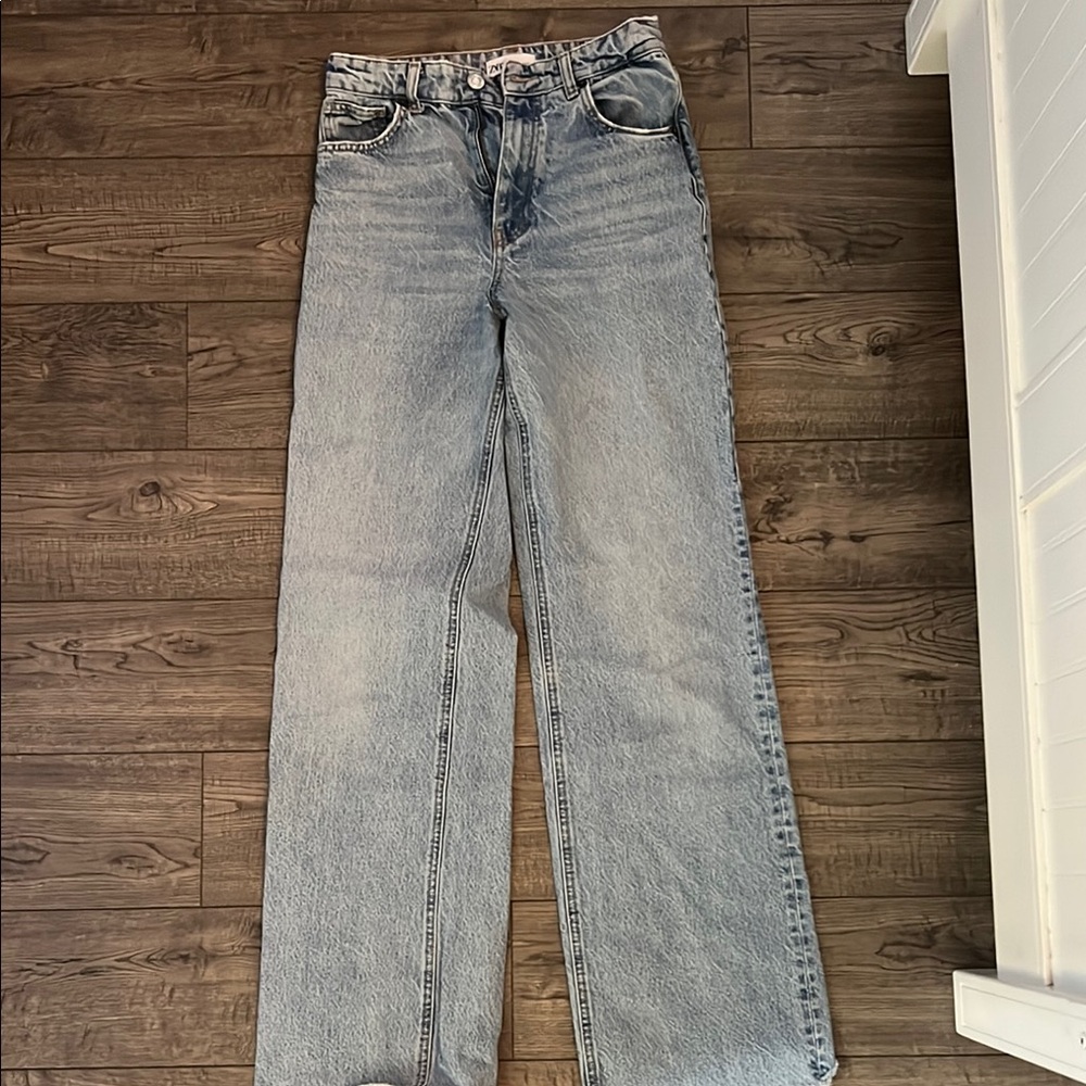 Zara straight leg - HIGH-WAISTED TRF MOM FIT JEANS